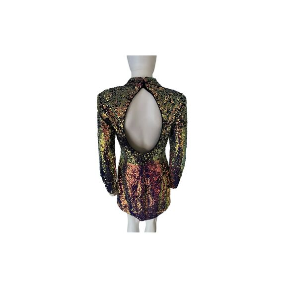 NWT Jovani Sequin Open Back Long Sleeve Dress size 10 - Picture 7 of 9